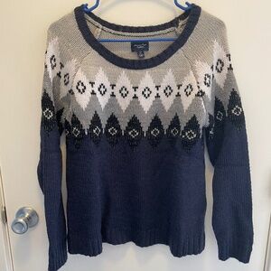 Blue/Gray/Black Fair Isle Sweater